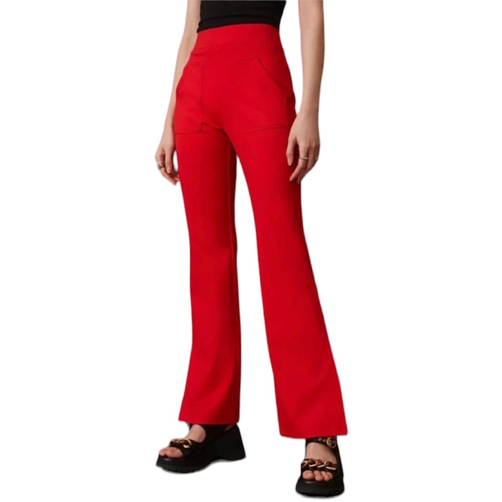 NWT Anthropologie Maeve Red Knit Flare Pants. Size XL